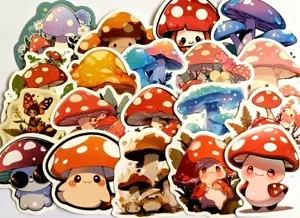 Mushroom Sticker Pack 20x Stickers Decals For Laptop Scrapbooking Water Bottle - Picture 1 of 8