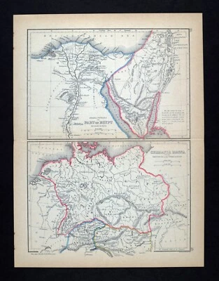 1871 年古典地图古埃及大金字塔和日耳曼尼亚麦格纳德国荷兰 — 第 1/3 张图片
