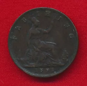 Great Britain 1891 FARTHING (Bronze) - Picture 1 of 2