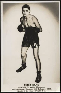 Australian Boxing Photo Card - 'Peter Kane (GB) World Flyweight Champ' (Undat... - Picture 1 of 2