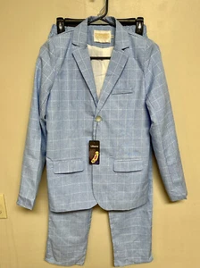 LOLANTA Boy’s Suit Wedding, Kid’s Suit Set, Plaid Light Blue-Sz. 170 - Picture 1 of 11