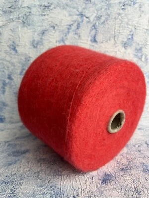 Alpaca Silk Fluffy Yarn Color Coral 100g/ 1000m,  per 100g (3.52oz) - Image 1 of 4