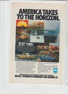 Original 1978 Plymouth Horizon Magazine Ad - America Takes to the Horizon - Imagen 1 de 1