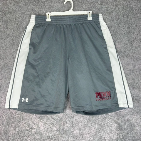 Penn Quakers Under Armour Men Shorts 2XL XXL Gray White NCAA Football Baggy Cover