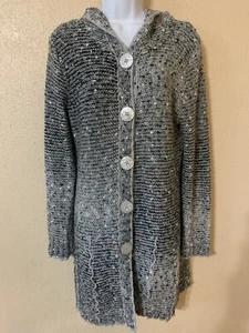 BCBGMAXAZRIA Women’s Sz XL Gray Knitted Long Sleeved Long-lined Sweater - Picture 1 of 15