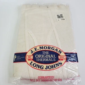 JE Morgan Made in USA Vintage Nuovo In Confezione Pantalone Termico Off White Uomo L - Foto 1 di 2