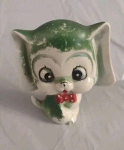 Vintage 1960 Anthropomorphic Dog Puppy Japan Kitsch Red Bow Tie Big Eyes *-67a/E - Picture 1 of 5