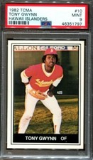 1982 TCMA Tony Gwynn #10 Hawaii Islanders RC Rookie PSA 9 