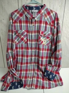 Disney Parks Walt Disney World Gr. XL kariert rot blau geknöpft Langarm exklnt - Bild 1 von 9