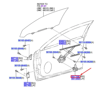 LEXUS CT ZWA10 Front Right Door Window Control Motor 8571075060 NEW GENUINE - Image 1 of 2