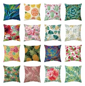 18" Tropical Leaves Cactus Pillow Case Lemon Pineapple Watermelon Cushion Covers - Picture 1 of 37