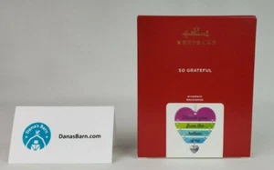 Hallmark Keepsake Ornament 2020 ~ So Grateful ~ Metal Heart Thank You Ornament - Picture 1 of 4