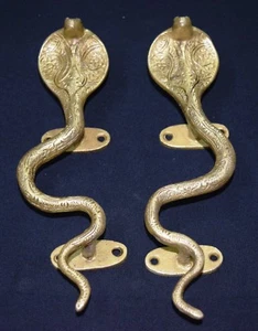Golden Snake Figure Door Handle Brass Handmade Door Handle Window Pull Dec BM178 - Picture 1 of 7