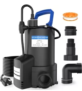 1/4 HP Automatic Submersible Sump Pump, 2650 GPH Water Pump Utility For Pool - Picture 1 of 5