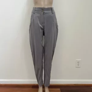 Brunello Cucinelli Woman’s Gray Silk Pants Size 42 US 6 Run Big $1.5K - Picture 1 of 10