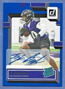 2022 Panini Donruss Blue #348 Tyler Badie Auto RC (Ravens) - Picture 1 of 2