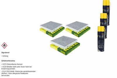 3x MANN FILTER Innenraumfilter MANNOL Klimareiniger für Smart Fortwo Cabrio 1.0 - Bild 1 von 4
