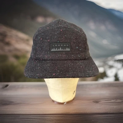 Legend Hat Cap Strap Back Mens Charcoal Shetland Flannel Confetti Five Panel - Image 1 of 4