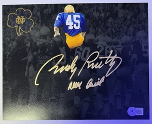 RUDY RUETTIGER Signed 8x10 Photo Notre Dame Irish ‘Never Quit’ Ins. Beckett COA - Picture 1 of 1