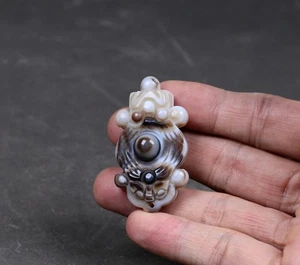 Tibet Himalayan Nepali Agate Lucky Bead Necklace pendant Amulet - Picture 1 of 11