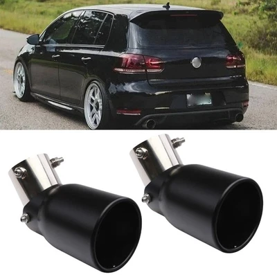 2PC Car Exhaust Pipe Tip Rear Tail Throat Muffler For Volkswagen Atlas Golf Foto 1 de 4