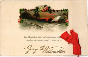 Old postcard vintage fabric bow (1910) - Picture 1 of 2