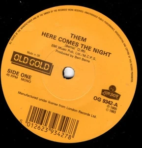 m - Here Comes The Night / Love Like A Man - Used Vinyl Record 7 - T7700z - Picture 1 of 2