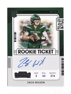 2021 Panini Contenders Zach Wilson #102 Rookie RC Ticket Auto On Card - Picture 1 of 2