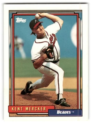 1992 Topps #596 Kent Mercker | Atlanta Braves - Image 1 of 2