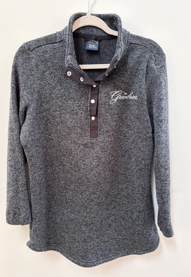 Suéter Pullover Charles River Apparel Mujer Gris The Greenbrier Talla Grande Foto 1 de 4