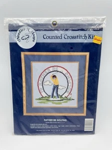 Needles N Hoops I'd Rather Be Golfing No. 572 Counted Cross Stitch Kit - Picture 1 of 6