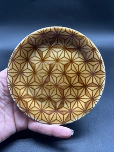 Sakuraco Japanese Mini Plate Sauce Sushi Snacks Brown Geometric Star - Picture 1 of 5