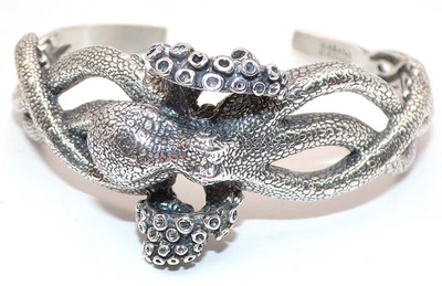 PULSERA BRAZALETE NAVAJO PULPO PLATA ESTERLINA KABANA Firmada 48 GR PESADA Foto 1 de 4