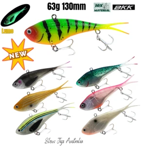 7 X TRAX VIBES 130mm 63g Soft Plastic BKK TPE 10x Transam Reds Trout Reefies Cod - Picture 1 of 21
