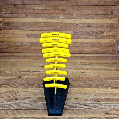 Bondhus 13190 Set of 10 Balldriver and Hex T-handles with Stand, sizes 3/32-3... - Image 1 of 4