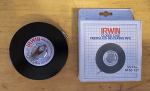 IRWIN 50' / 15m - closed case fiberglass measuring tape in 10ths of feet - NIB - Picture 1 of 3