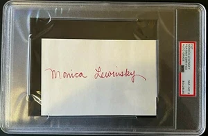 MONICA LEWINSKY FIRMADO AUTÓGRAFO CORTE BILL CLINTON IMPEACHMENT GRADO 8 PSA/ADN - Imagen 1 de 1