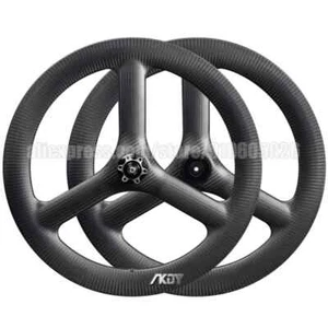 20 Inch 406 Carbon Wheel Disc Brake 48mm Deep Tubeless Wheelset for Folding Bike - Picture 1 of 13