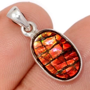 Natural Genuine Canadian Ammolite 925 Sterling Silver Pendants Jewelry CP74948 - Picture 1 of 1