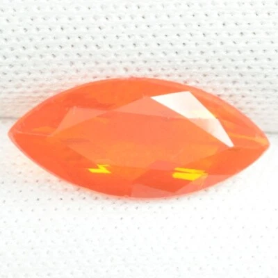 1.98 ct  BEST GRADE LUSTROUS MEXICO NATURAL FIRE OPAL Marquise See Vdo FB - Image 1 of 3