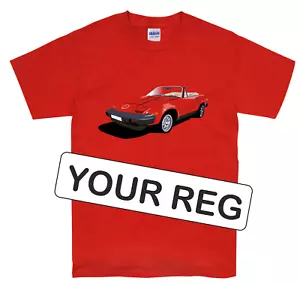 Triumph TR7 T-Shirt Oldtimer mit personalisiertem Kennzeichen - Bild 1 von 10