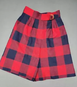 VTG~DAVID BROOKS LTD Women's Shorts Size 6 Slash Front Pockets 100% Wool PLAID - Picture 1 of 10