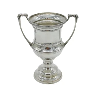 Sterling Silver Celtic Pattern Trophy Cup Antique 1930 Sheffield Art Deco - Picture 1 of 6