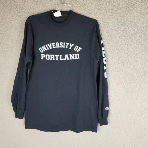 Portland University Pilots Shirt Champion Long Sleeve Spell Out Vintage Y2K M Cover