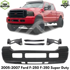 Front Bumper Primed & Brackets Kit For 2005-2007 Ford F-250 F-350 Super Duty - Picture 1 of 15