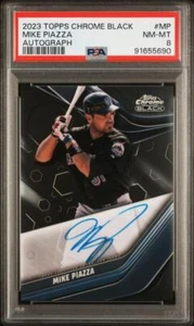 2023 Topps Chrome Black Mike Piazza PSA 8 NM-MT Auto Mets - Picture 1 of 2