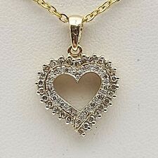 Ladies MHJ 10ct (417,10K) Yellow Gold Diamond Heart Pendant 