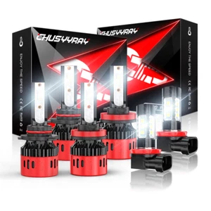 Fit Lexus LX570 2008-2011 6000K LED Headlight Hi-Lo Beam + Fog Light Bulbs Combo - Picture 1 of 12