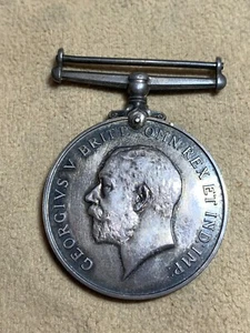WWI 1914-1918 British Service War Silver Medal King George V Engraved - Picture 1 of 6