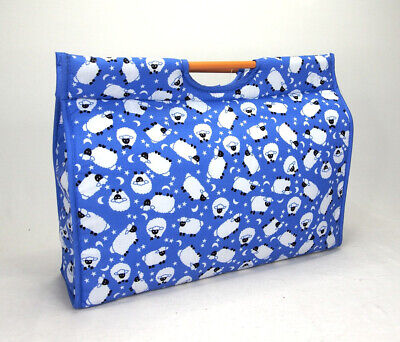 Bolsa De Tejer Lana/Hilo/Bolsa De Almacenamiento Artesanal Diseño Oveja Azul, Totalmente Forrada  • 14.22€